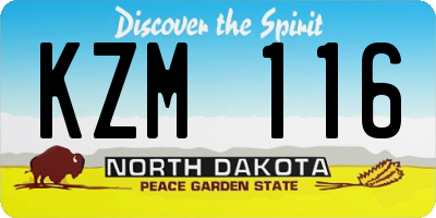 ND license plate KZM116