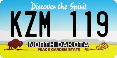 ND license plate KZM119