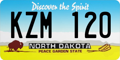 ND license plate KZM120