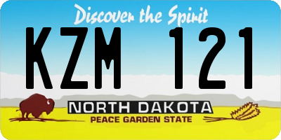 ND license plate KZM121