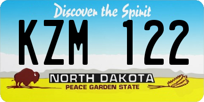 ND license plate KZM122