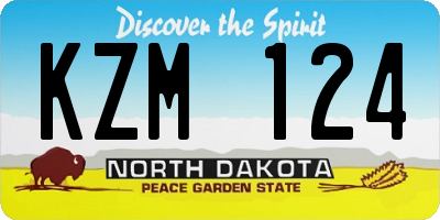 ND license plate KZM124