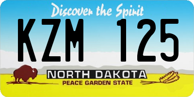 ND license plate KZM125