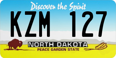 ND license plate KZM127