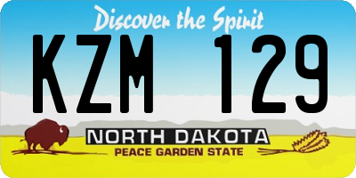 ND license plate KZM129