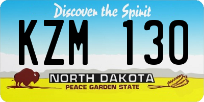 ND license plate KZM130