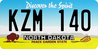 ND license plate KZM140