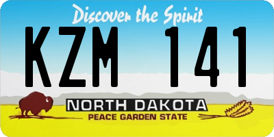 ND license plate KZM141