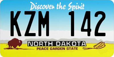 ND license plate KZM142
