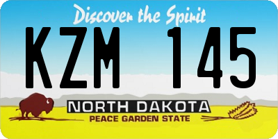 ND license plate KZM145