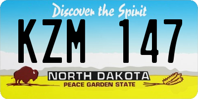 ND license plate KZM147