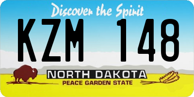 ND license plate KZM148
