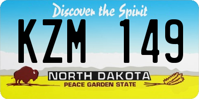 ND license plate KZM149
