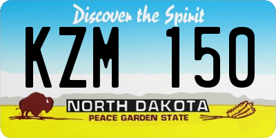 ND license plate KZM150