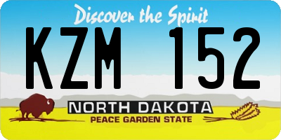 ND license plate KZM152