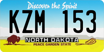 ND license plate KZM153