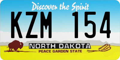 ND license plate KZM154
