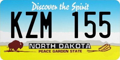 ND license plate KZM155