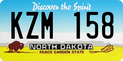 ND license plate KZM158