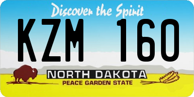 ND license plate KZM160