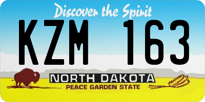 ND license plate KZM163