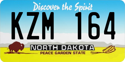 ND license plate KZM164