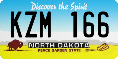 ND license plate KZM166