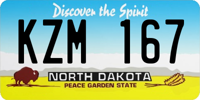 ND license plate KZM167