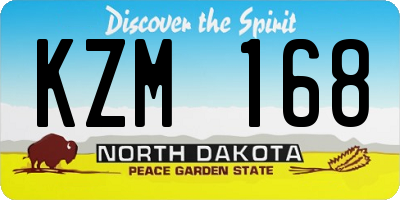 ND license plate KZM168