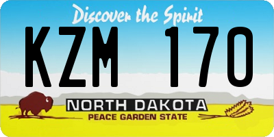 ND license plate KZM170