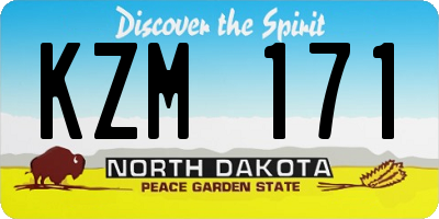 ND license plate KZM171