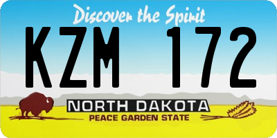 ND license plate KZM172