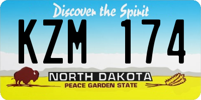ND license plate KZM174