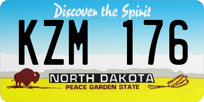 ND license plate KZM176