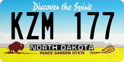 ND license plate KZM177