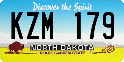 ND license plate KZM179