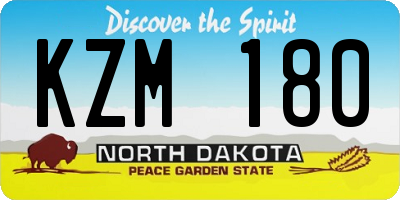 ND license plate KZM180