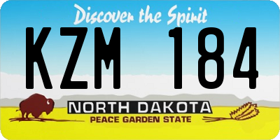 ND license plate KZM184