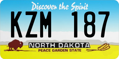 ND license plate KZM187