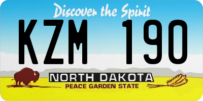 ND license plate KZM190