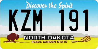 ND license plate KZM191
