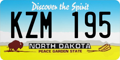 ND license plate KZM195