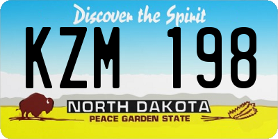ND license plate KZM198