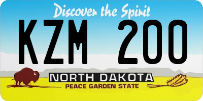 ND license plate KZM200