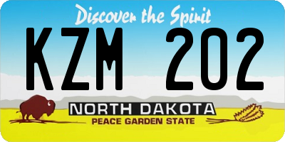 ND license plate KZM202