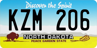 ND license plate KZM206