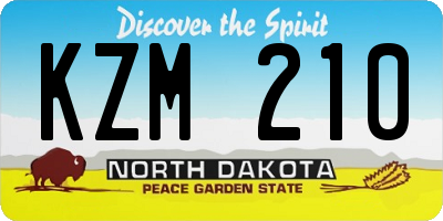 ND license plate KZM210