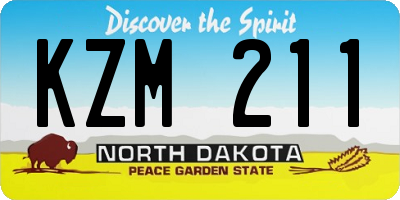 ND license plate KZM211