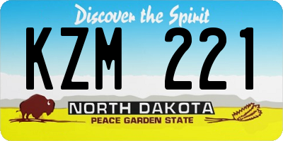 ND license plate KZM221