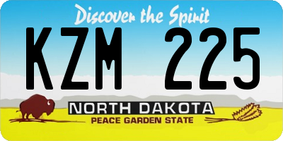 ND license plate KZM225